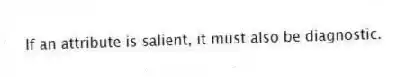 If an attribute is salient, it must also be diagnostic.