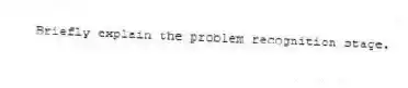 Briefly explain the problem recognition stage.
