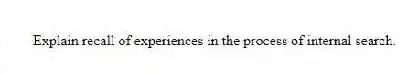 Explain recall of experiences in the process of internal search.