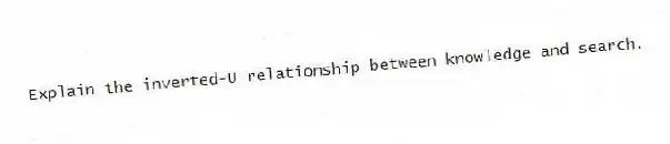 Explain the inverted-U relationship between knowledge and search.