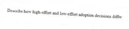 Describe how high-effort and low-effort adoption decisions differ