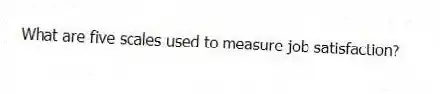What are five scales used to measure job satisfaction?
