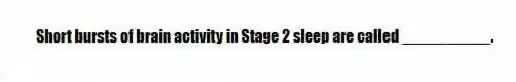 Short bursts of brain activity in Stage 2 sleep are called __________.
