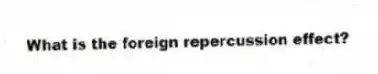 What is the foreign repercussion effect?