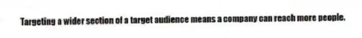 Targeting a wider section of a target audience means a company can reach more people.