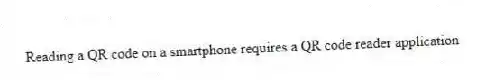 Reading a QR code on a smartphone requires a QR code reader application