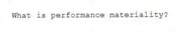 What is performance materiality?