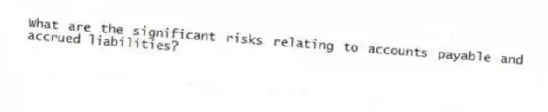 What are the significant risks relating to accounts payable and accrued liabilities?