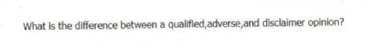 What is the difference between a qualified,adverse,and disclaimer opinion?