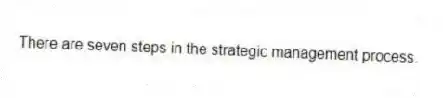There are seven steps in the strategic management process.
