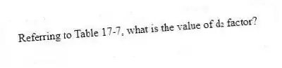 Referring to Table 17-7, what is the value of d₂ factor?