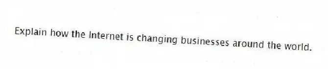 Explain how the Internet is changing businesses around the world.