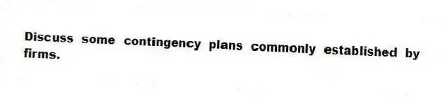 Discuss some contingency plans commonly established by firms.
