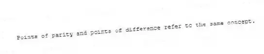 Points of parity and points of difference refer to the same concept.