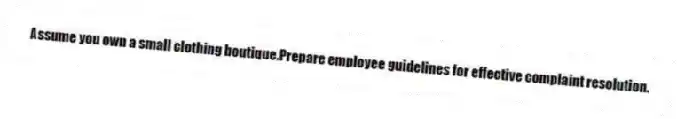 Assume you own a small clothing boutique.Prepare employee guidelines for effective complaint resolution.