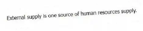 External supply is one source of human resources supply.
