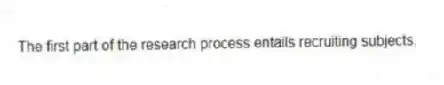 The first part of the research process entails recruiting subjects.