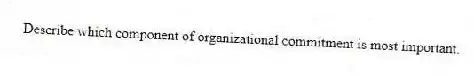 Describe which component of organizational commitment is most important.