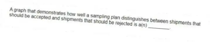 A graph that demonstrates how well a sampling plan distinguishes between shipments that should be accepted and shipments that should be rejected is a(n) ________.