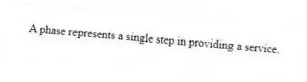 A phase represents a single step in providing a service.