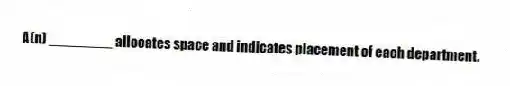 A(n) ________ allocates space and indicates placement of each department.