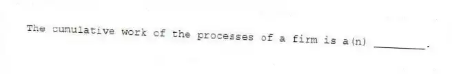 The cumulative work of the processes of a firm is a(n) ________.