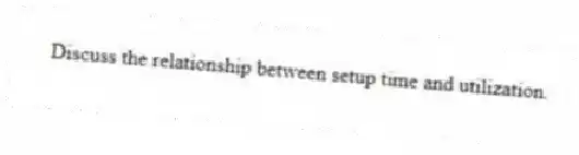 Discuss the relationship between setup time and utilization.