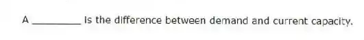 A ________ is the difference between demand and current capacity.