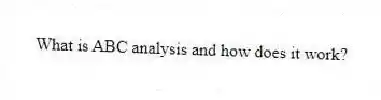 What is ABC analysis and how does it work?
