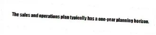 The sales and operations plan typically has a one-year planning horizon.