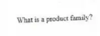 What is a product family?