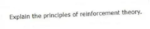 Explain the principles of reinforcement theory.
