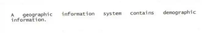 A geographic information system contains demographic information.