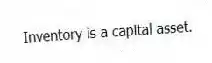 Inventory is a capital asset.