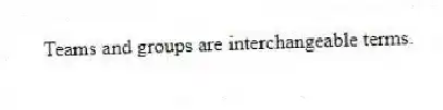 Teams and groups are interchangeable terms.