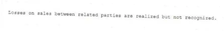 Losses on sales between related parties are realized but not recognized.