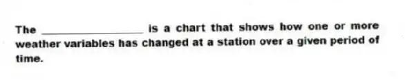The ____________________ is a chart that shows how one or more weather variables has changed at a station over a given period of time.