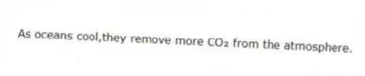 As oceans cool,they remove more CO₂ from the atmosphere​.