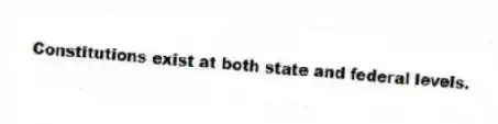 Constitutions exist at both state and federal levels.