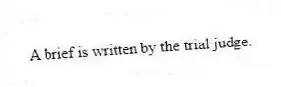 A brief is written by the trial judge.