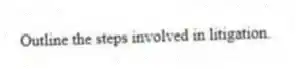 Outline the steps involved in litigation.