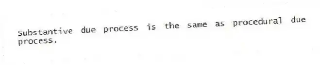 Substantive due process is the same as procedural due process.