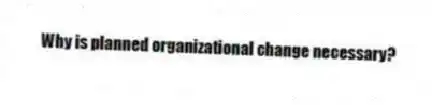 Why is planned organizational change necessary?