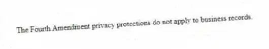 The Fourth Amendment privacy protections do not apply to business records.
