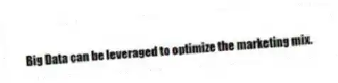 Big Data can be leveraged to optimize the marketing mix.