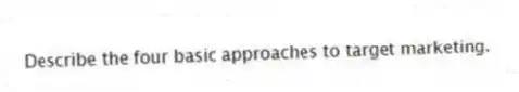 Describe the four basic approaches to target marketing.