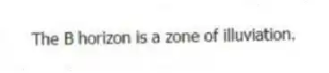 The B horizon is a zone of illuviation.