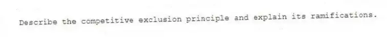 Describe the competitive exclusion principle and explain its ramifications.