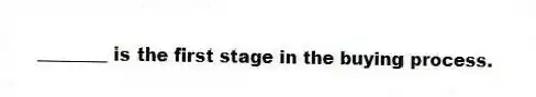 ________ is the first stage in the buying process.