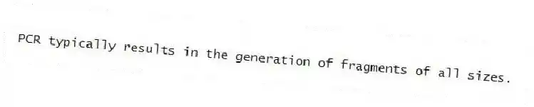PCR typically results in the generation of fragments of all sizes.